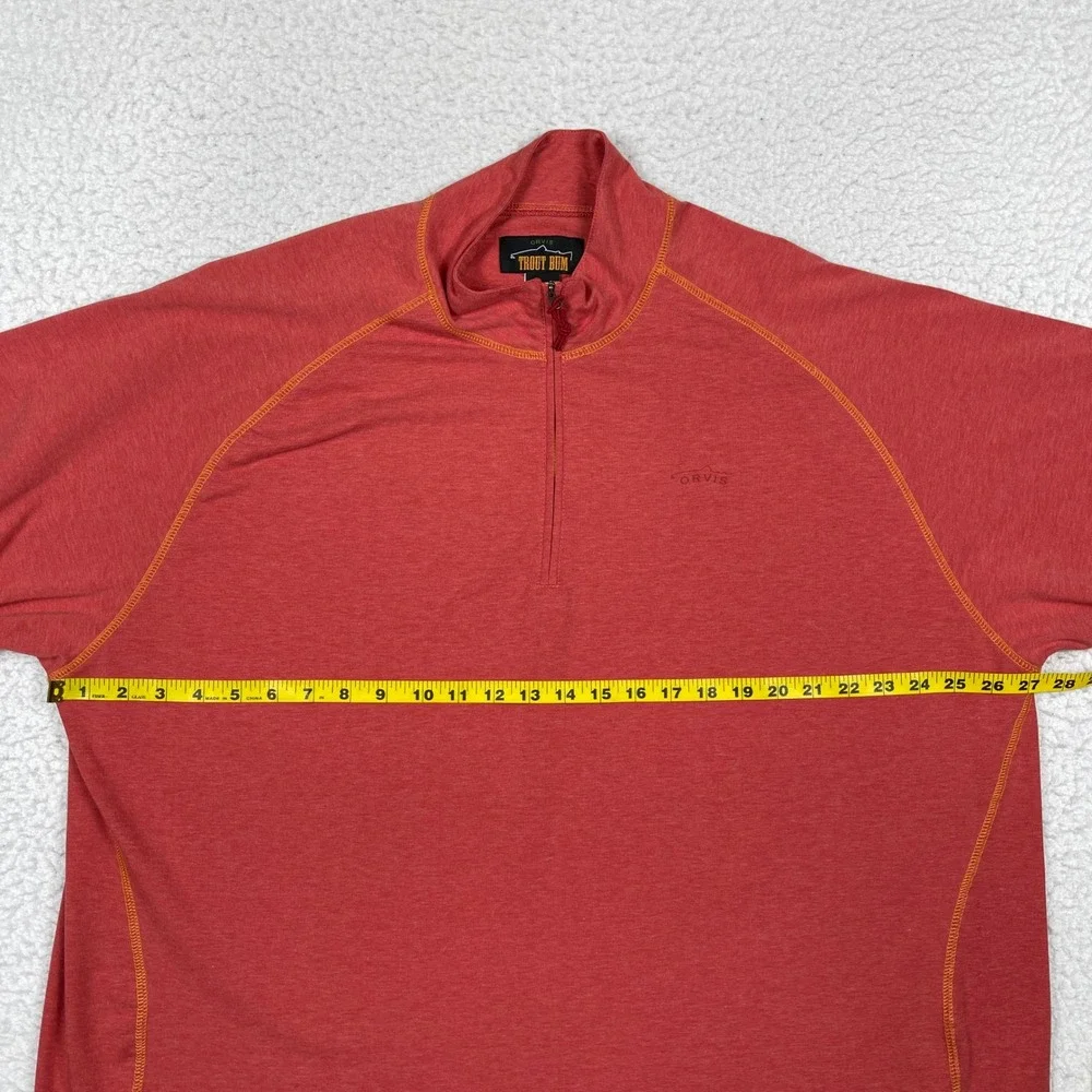 Orvis Pullover Mens XXL Red Trout Bum Quarter Zip Stretch Outdoor Gorpcore